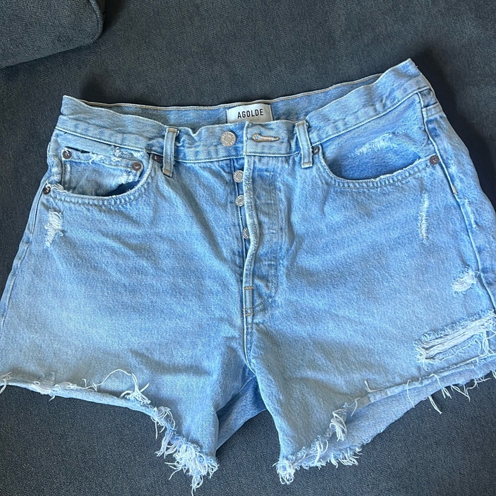 Agolde Parker Long Denim Short